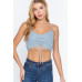 Front Ruched Detail Sweater Knit Crop Cami Top