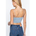Front Ruched Detail Sweater Knit Crop Cami Top