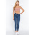 Front Ruched Detail Sweater Knit Crop Cami Top
