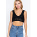 Textured Crop Sweater Tank Top