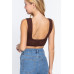 Textured Crop Sweater Tank Top