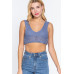Textured Crop Sweater Tank Top