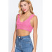 Textured Crop Sweater Tank Top
