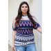 Plus Polka Dot Cold Shoulder Short Sleeve Back Self-tie Top