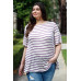 Plus Stripe Bell Short Sleeve Top