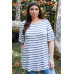 Plus Stripe Bell Short Sleeve Top