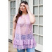 Plus  Lace Sheer Ruffle Hem Sleeveless Maxi Top