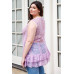 Plus  Lace Sheer Ruffle Hem Sleeveless Maxi Top