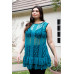Plus  Lace Sheer Ruffle Hem Sleeveless Maxi Top