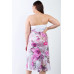 Plus Pink Flower Print Sleeveless Midi Dress