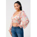 Chic Floral Sweetheart Smocked Body Blouse Top