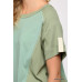Ribbed And Solid Mixed Raw Edge Top