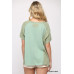 Ribbed And Solid Mixed Raw Edge Top