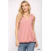 Solid Textured And Sleeveless Surplice Top With Shoulder Tie