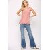 Solid Textured And Sleeveless Surplice Top With Shoulder Tie