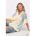 Texture Knit And Print Mixed Hi Low Hem Top