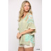 Texture Knit And Print Mixed Hi Low Hem Top