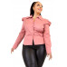 Plus Solid Poplin Puff Sleeve Shirt