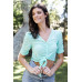 Mesh Button Up Self-tie Detail Ruched Short Sleeve Crop Top