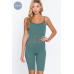 Round Neck Pointelle Detail Seamless Rib Romper