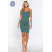 Round Neck Pointelle Detail Seamless Rib Romper