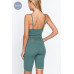 Round Neck Pointelle Detail Seamless Rib Romper