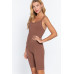 Round Neck Pointelle Detail Seamless Rib Romper