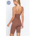 Round Neck Pointelle Detail Seamless Rib Romper