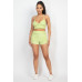 Terry Towel Bralette Top & Mini Shorts Set