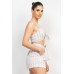 Tie-front Striped Crop Top & Belted Shorts Set