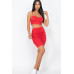 Ruched Crop Top And Skirt Sets