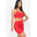 Ruched Crop Top And Skirt Sets