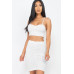 Ruched Crop Top And Skirt Sets