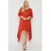 Asymmetrical Raw Edge Hem Solid Dress