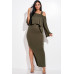Solid Rayon Spandex Midi Length Tank Dress And Slouchy Cape Top Two Piece Set