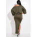Solid Rayon Spandex Midi Length Tank Dress And Slouchy Cape Top Two Piece Set