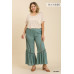Wide Leg Elastic Waist Lace Tape Pants
