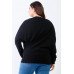 Plus Smile Front Print Flannel Dolman Sleeve Top