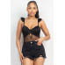 Sweetheart Cut-out Cami Ruffled Bodysuit