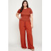 Solid Full Length Wide Leg Palazzo Pants