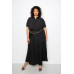 Pleated Cropped Shirt And Maxi Skirt Set