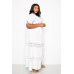 Puff Sleeve Maxi Dress With Lace Insert