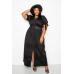 Puff Sleeve Maxi Dress With Lace Insert
