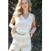 Stripe Knit Sleeveless Top & Short Set