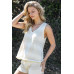 Stripe Knit Sleeveless Top & Short Set