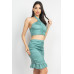 Halter Neck Crop Top & Skirts Set