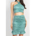 Halter Neck Crop Top & Skirts Set