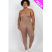 Plus Size Solid Bodycon Cami Jumpsuit