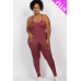 Plus Size Solid Bodycon Cami Jumpsuit