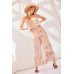 Tube Top With Tier Ruffle Waist Elastic Bottom Lace Trim Jumpsuit
